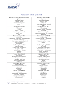 6 t/m 19 april 2015 - AZ Sint-Jan Brugge