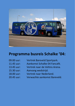 Programma busreis Schalke `04: