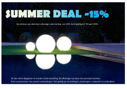 Op vertoon van deze bon ontvangt u een korting van 15%. Actie
