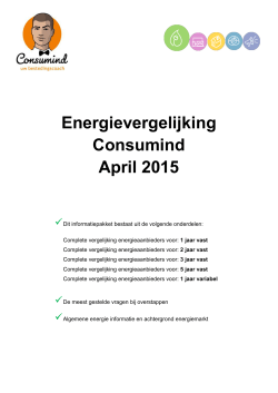 Energievergelijking Consumind April 2015