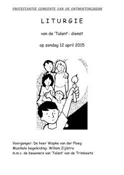 12-04-2015: orde van dienst - Ontmoetingskerk Gorredijk