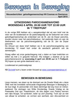 Een blijde boodschap voor ons Parochieverband