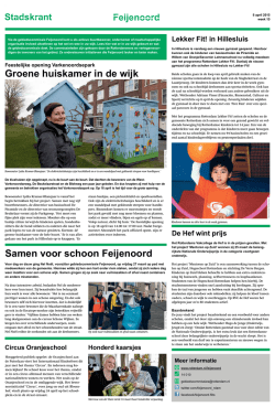 Groene huiskamer in de wijk Samen voor schoon Feijenoord