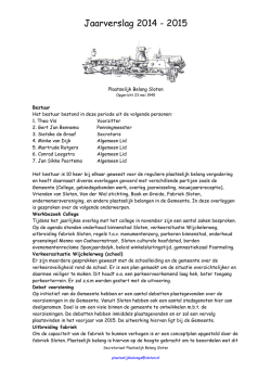 Jaarverslag 2014 - 2015 - De Stadsomroeper Sloten