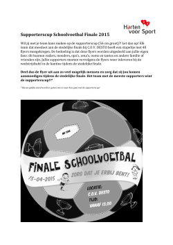 Supporterscup Schoolvoetbal Finale 2015