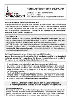 Info bij stempelkaart 2015 - Friese Elfsteden Rijwieltocht