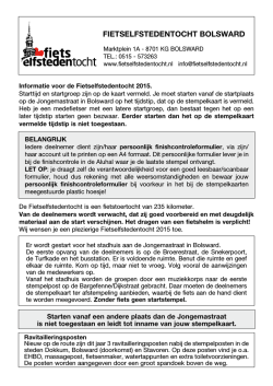Info bij stempelkaart 2015 - Friese Elfsteden Rijwieltocht
