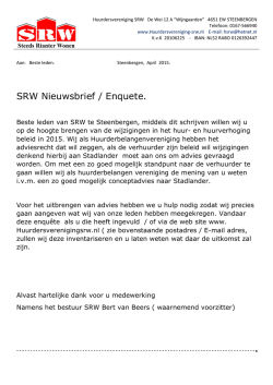 in PDF - Huurdersvereniging SRW