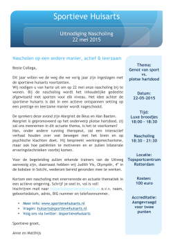 Sportieve Huisarts nascholing 22 mei
