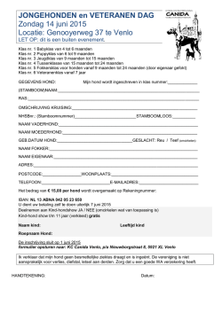 JONGEHONDEN en VETERANEN DAG Zondag 14