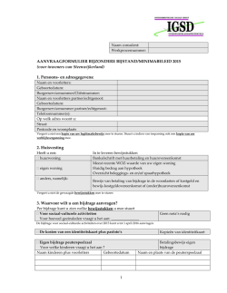 Aanvraagformulier Minimabeleid