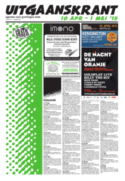 GRATIS - Uitgaanskrant Groningen