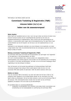 Commissie Toelating & Registratie (T&R) nieuwe leden (m/v