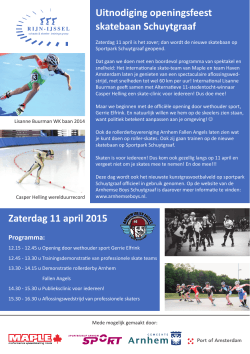 Uitnodiging openingsfeest skatebaan Schuytgraaf Zaterdag 11 april