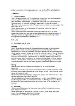 Actievoorwaarden - Peugeot Nederland