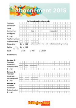 Invulformulier abonnementen
