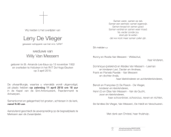 Leny De Vlieger - uitvaartcentrum.be