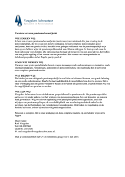 Je bent een ervaren pensioenadvocaat/jurist