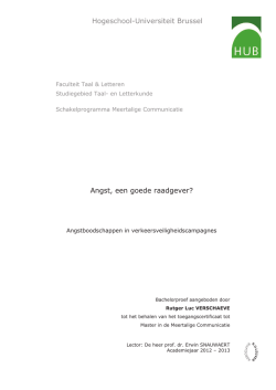 Hogeschool-Universiteit Brussel Angst, een goede