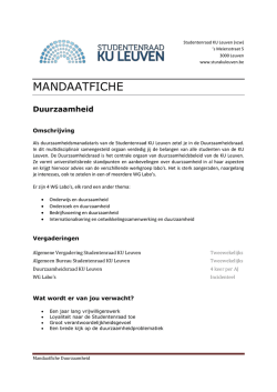 Duurzaamheid - Studentenraad KU Leuven