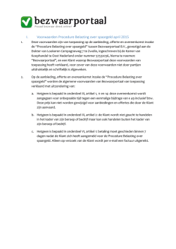 I. Voorwaarden Procedure Belasting over
