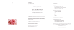 Irena Van den Berghe - Wase Begrafenissen