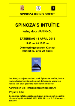 SPINOZA`S INTUÏTIE - Spinoza Kring Soest