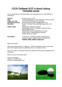 FCCN "Golfweek 2015" in Noord Limburg Herhaalde oproep