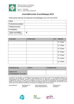Inschrijfformulier Avond3daagse 2015