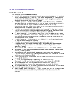Lijst van in mandaat genomen besluiten week 13 2015
