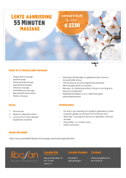 Nu voor - Massage & Opleidingsinstituut Van de Bilt & Libosan B.V