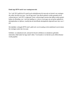 Einde lage BTW-tarief - Van der Weide Accountants