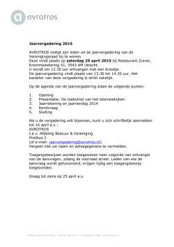 hier de uitnoding voor de Jaarvergadering op
