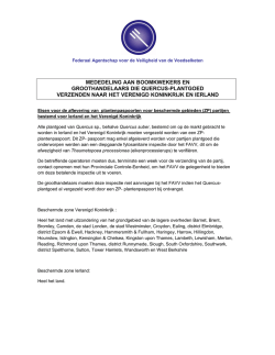 INFORMATION AUX PEPINIERISTES EXPORTANT DES