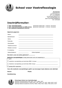 Inschrijven - School voor Voetreflexologie