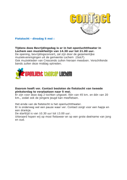 Fietstocht - dinsdag 5 mei : Tijdens deze