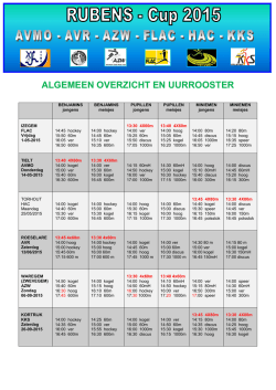 Rubens-cup 2015 - Uurrooster