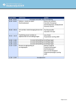 09.40 Welkom + stand van zaken Doo