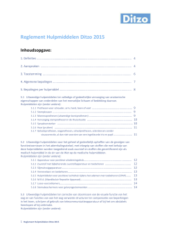 Nieuw Reglement Hulpmiddelen Ditzo 2015 Definitief