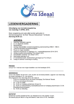 LEDENVERGADERING - Ons