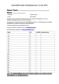 Inschrijfformulier Familietoernooi 14 mei 2015