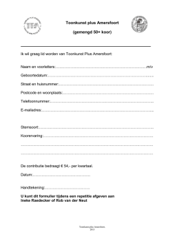 inschrijfformulier - Toonkunst Plus Amersfoort