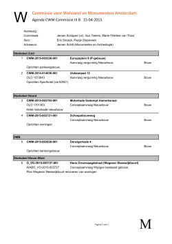 Subcommissie III d.d. 15-04-2015 - Commissie voor Welstand en