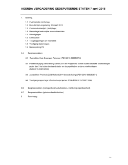 GS agenda 7 april 2015 - Provincie Zuid