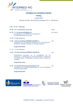 INTERREG IVC/ INTERREG EUROPE Infodag