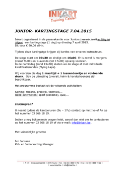 JUNIOR- KARTINGSTAGE 7.04.2015