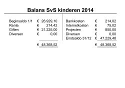 Jaarbalans - Stichting SVS Kinderen