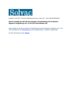 documenten Gewone Algemene Vergadering van 12 mei 2015