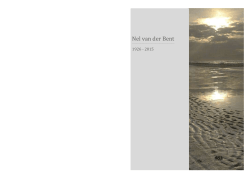 Petronella (Nel) van der Bent, overleden 14 april 2015