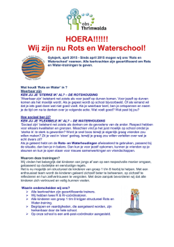 HOERA!!!!!! Wij zijn nu Rots en Waterschool!